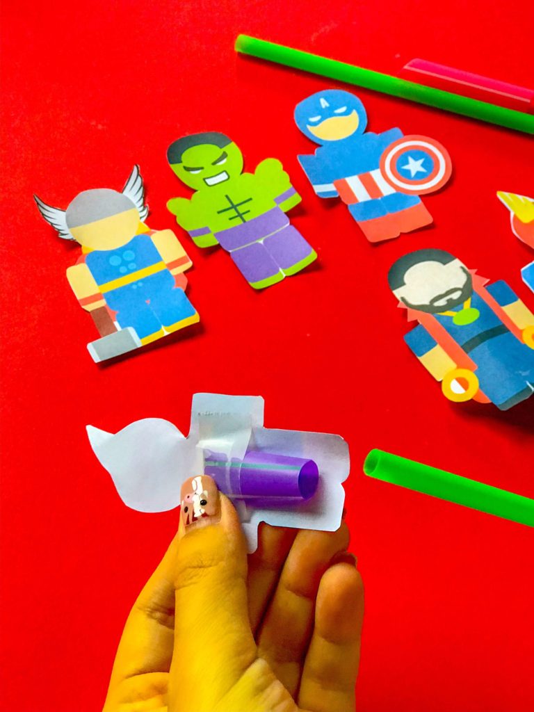 Superhero DIY Craft Back with Straws