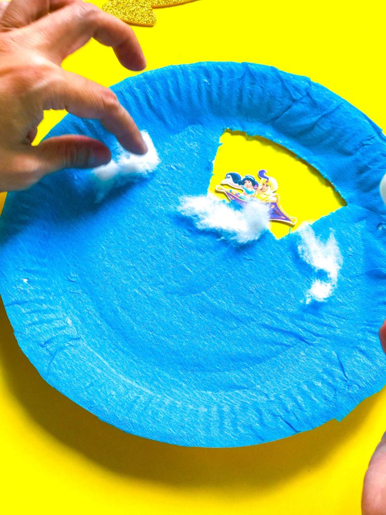 Aladdin DIY Craft Pasting Clouds