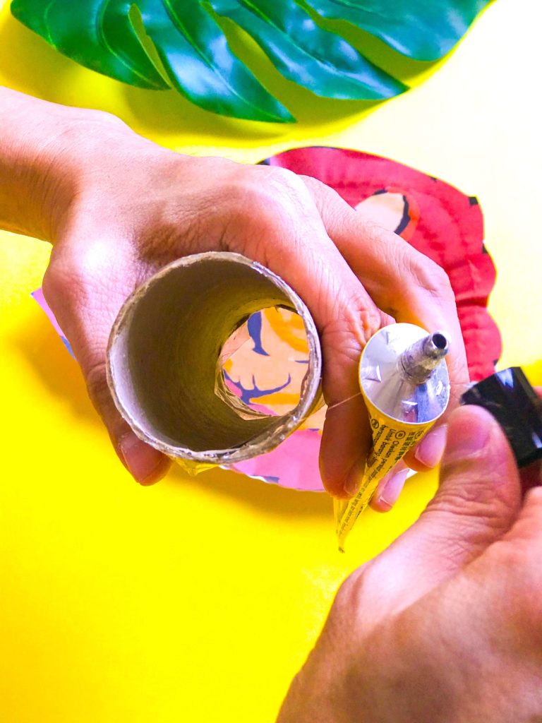 The Lion King DIY Craft - Gluing Toilet Roll