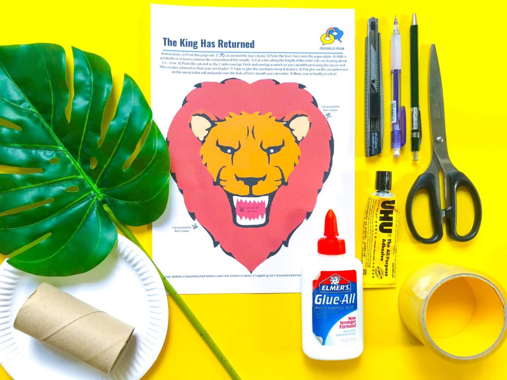 The Lion King DIY Craft - Materials and Printable